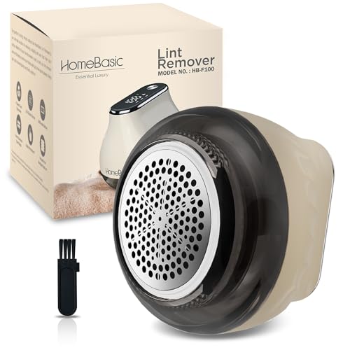 HOMEBASIC Electric Lint Remover for Clothes, Sweaters, Jackets, Blankets, Carpets, Curtains, Sofas & Woolen Furniture| Rechargeable Fabric Shaver, USB Cordless Portable Fuzz Burr Pill Bobble Remover