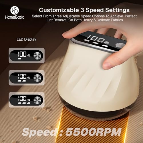 HOMEBASIC Electric Lint Remover for Clothes, Sweaters, Jackets, Blankets, Carpets, Curtains, Sofas & Woolen Furniture| Rechargeable Fabric Shaver, USB Cordless Portable Fuzz Burr Pill Bobble Remover - Image 6