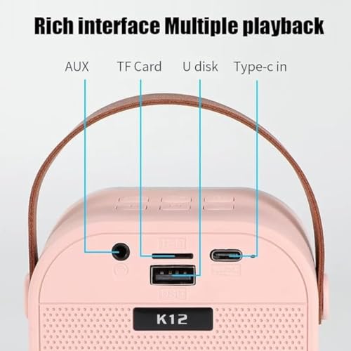 Kinoki Colorful Bluetooth 5.3 Speaker Karaoke Sound System Set with Portable Mic, Magic Ai Voice Changer - Multicolour, Retro, Playful Style for Kids' Home Singing & Parties - Image 3