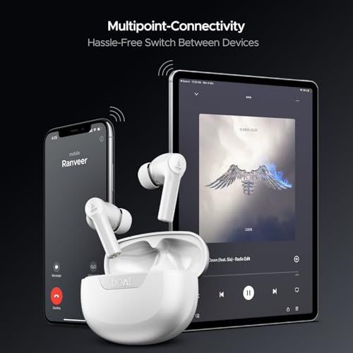Boat Airdopes 300, Cinematic Spatial Audio, 50HRS Battery, 4Mic AI ENx, Fast Charge, App Support, Low Latency, IPX4, v5.3 Bluetooth TWS in Ear Earbuds Wireless Earphones with mic (Chrome White) - Image 6