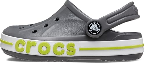 Crocs Unisex Kids Slate Grey/Lime Punch Bayaband Clog 207019-0GX-C11 - Image 6