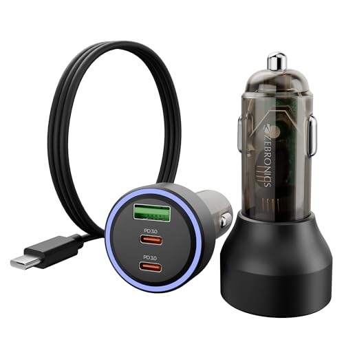 Zebronics 82W Car Charger, Dual