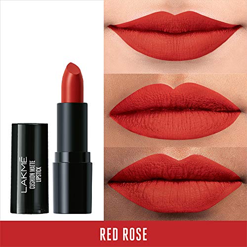 Lakmé Cushion Matte Lipstick, Red Rose, 4.5 g - Image 4
