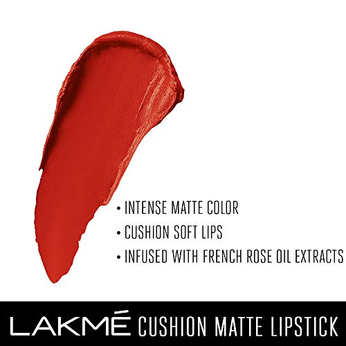 Lakmé Cushion Matte Lipstick, Red Rose, 4.5 g - Image 5