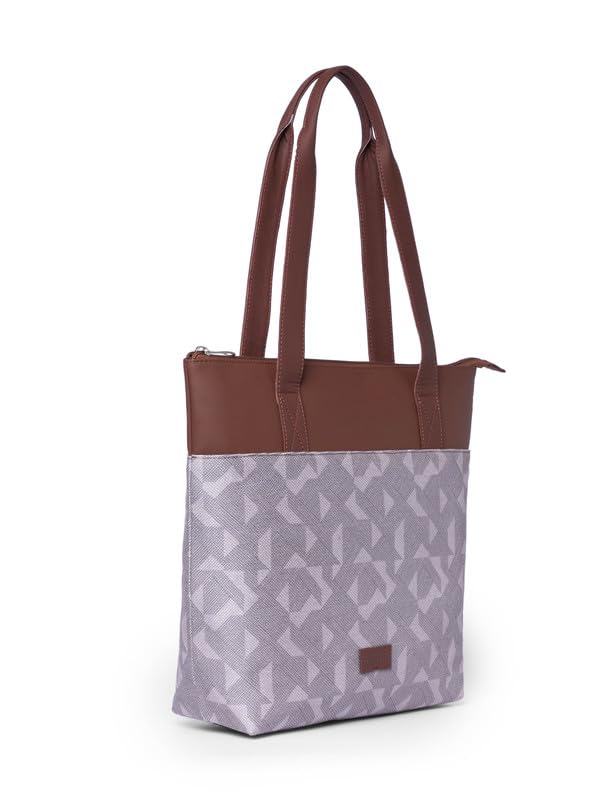 ZOUK Printed Women's Jute Handcrafted Vegan Leather Everyday Tote - Image 4