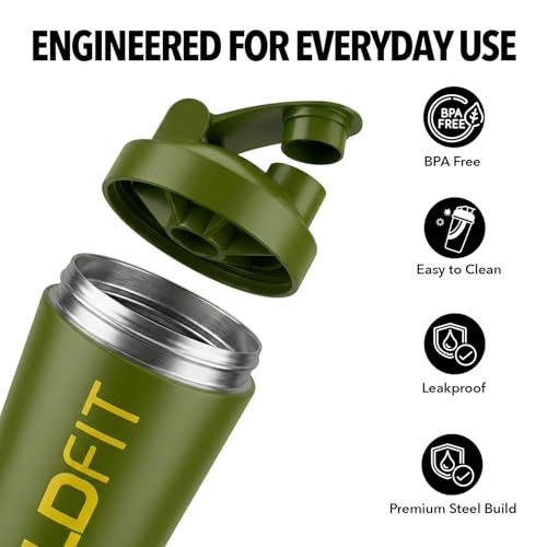 Boldfit Stainless Steel Gym Shaker