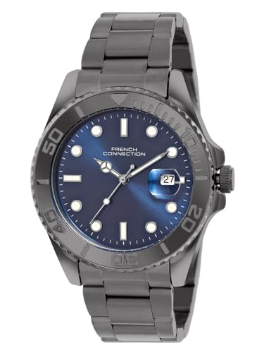 French Connection Apex Blue Round Dial | Stainless Steel Strap | Date Window Display | Wrist Watch for Men - FCH17GNM - Image 2