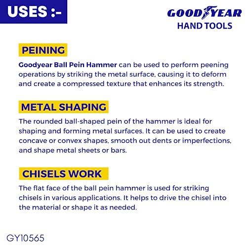 GOODYEAR Ball Pein Hammer, Fibre