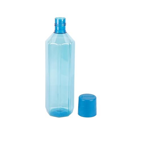 PEARLPET Gemini BPA-Free Plastic Water Bottle Set |Lightweight, Leak-Proof & Freezer Safe – Pack of 6 (1000ml Each), Blue - Image 3