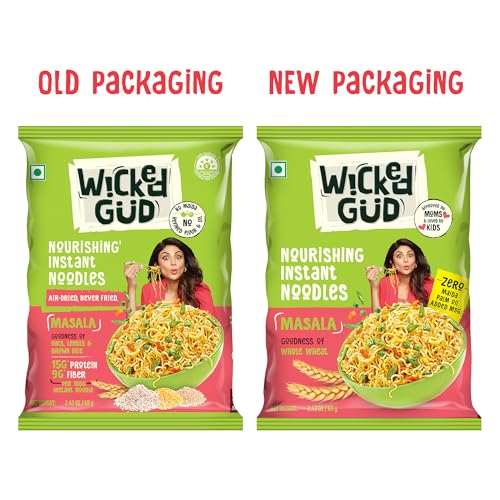 WickedGud Nourishing Masala Instant Noodles, Pack of (69 gm x 6)| Healthy Noodles | Whole Wheat | Whole Wheat | No Maida | No Palm Oil | No Added MSG |Source of Protein | High Fibre | Cholesterol Free - Image 3