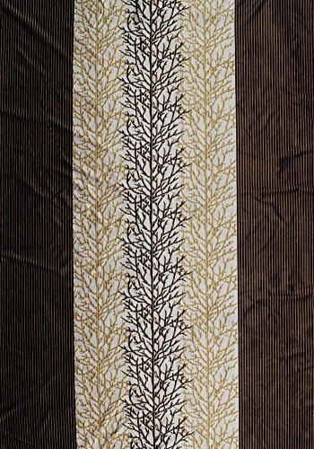 Home Sizzler Abstract 2 Piece Eyelet Polyester Door Curtain Set - 7ft, Brown - Image 3