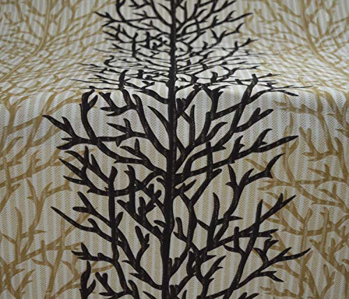 Home Sizzler Abstract 2 Piece Eyelet Polyester Door Curtain Set - 7ft, Brown - Image 4