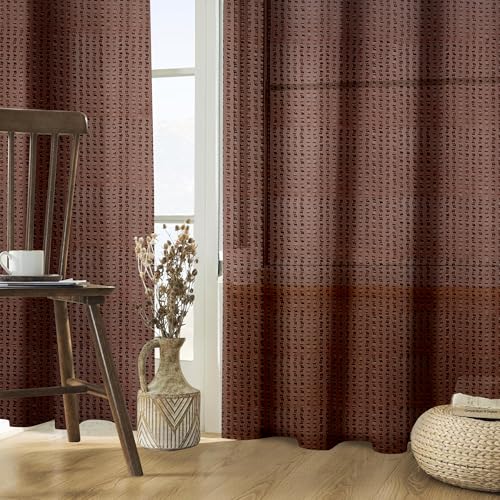 Amazon Brand - Solimo Polyester Sheer Jacquard Window Grommet Curtains|5 Feet|Set of 2|Printed Design| for Living Room Kids Room and Bedroom| Color- Brown| Light-Filtering - Image 4