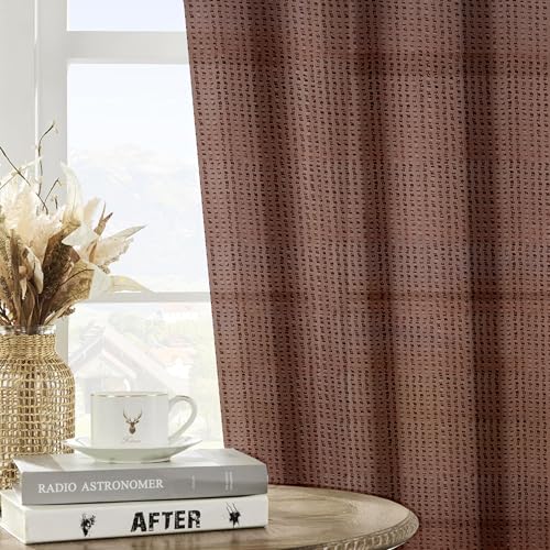 Amazon Brand - Solimo Polyester Sheer Jacquard Window Grommet Curtains|5 Feet|Set of 2|Printed Design| for Living Room Kids Room and Bedroom| Color- Brown| Light-Filtering - Image 7