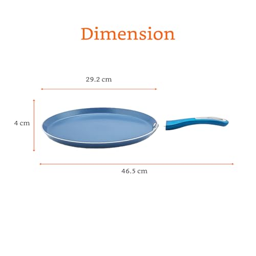 Amazon Brand - Solimo Blue Ceramic Non Stick Induction Dosa Tawa 28Cm - Image 4