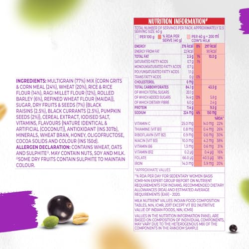 Kellogg's Millet Muesli with 84% Fruit, Seed & Multigrain| Power Breakfast | No Maida No Palm Oil | India's No 1 Muesli | 500g - Image 3