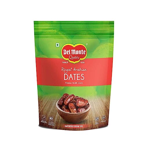 Del Monte Royal Arabian Fresh Dates 500 g | Healthy Snack | Rich in Potassium | High in Fiber | No Added Sugar| Premium Quality | Dry Fruit