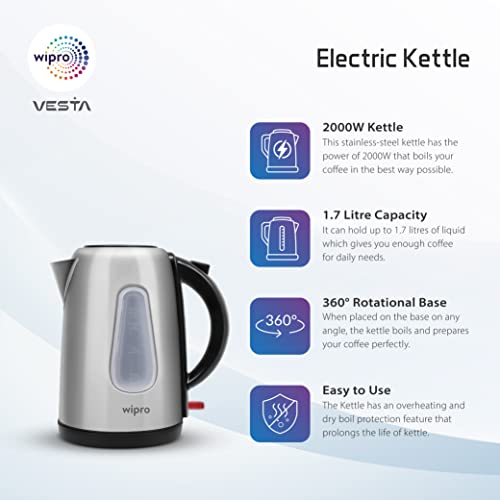 Wipro Vesta Electric Kettle Stainless