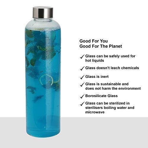 SIMPARTE Borosilicate Glass Water Bottle