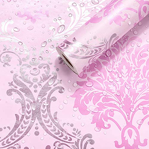 Wolpin Pink Damask DIY Self-Adhesive