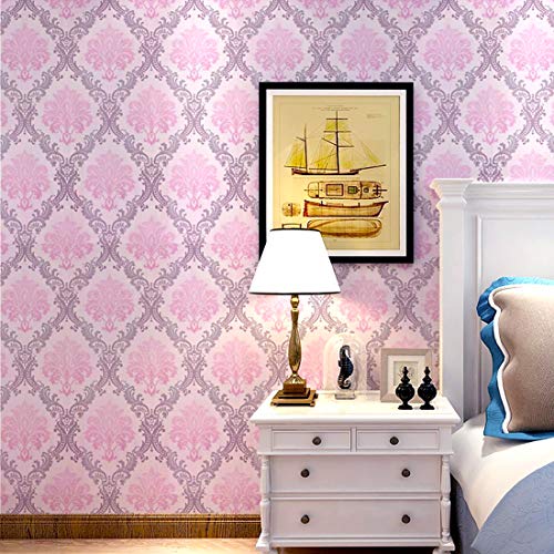 Wolpin Pink Damask DIY Self-Adhesive