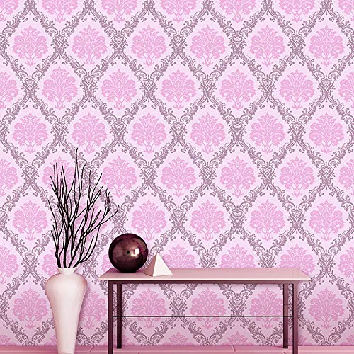 Wolpin Pink Damask DIY Self-Adhesive