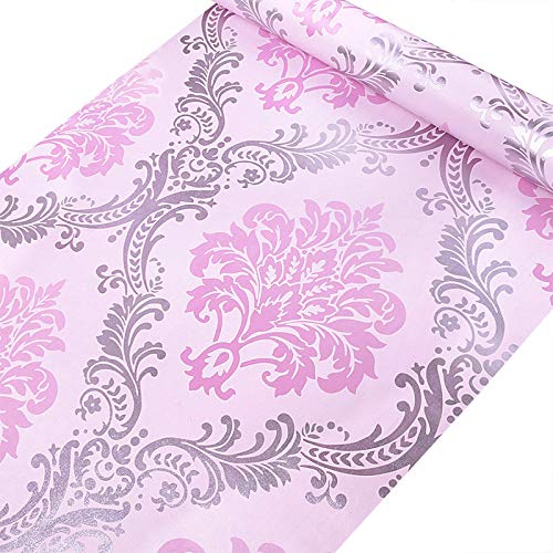 Wolpin Pink Damask DIY Self-Adhesive