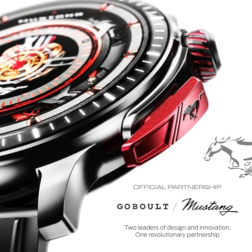 GOBOULT Mustang Racer Smart Watch 1.43'' AMOLED Display, Rotating Bezel, BT Calling, 150+Watchfaces, 500 Nits Brightness, AI Voice Assistant, SpO2 Monitoring, 120+ Sports Mode (Black Blaze) - Image 2