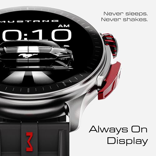 GOBOULT Mustang Racer Smart Watch 1.43'' AMOLED Display, Rotating Bezel, BT Calling, 150+Watchfaces, 500 Nits Brightness, AI Voice Assistant, SpO2 Monitoring, 120+ Sports Mode (Black Blaze) - Image 7