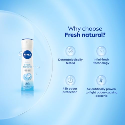 NIVEA Women Fresh Natural Deodorant Spray, 150Ml - Image 4