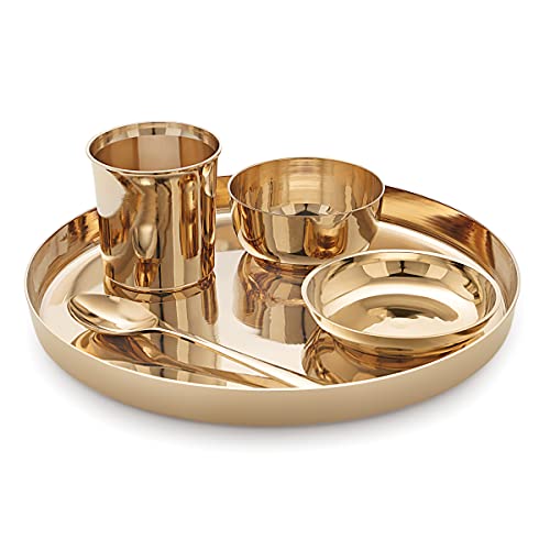 Attro Satvik Kansa/Bronze Dinner/Thali Set,5