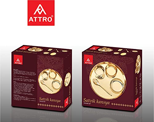 Attro Satvik Kansa/Bronze Dinner/Thali Set,5