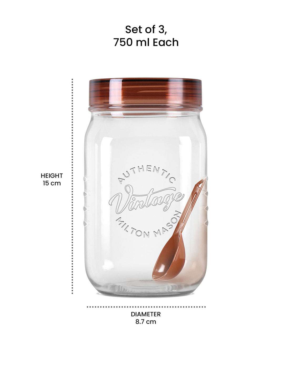 Milton Vintage 3-Pieces Transparent Storage Container 750ml Each - Image 7
