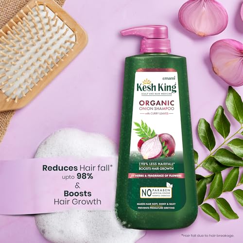 Kesh King Organic Onion Shampoo With Curry Leaves Reduces Hair Fall Upto 98%,Boosts Hair Growth&Keeps Hair Smooth Upto 48Hrs|Repairs Dry&Damaged Hair|Makes Hair Silky&Bouncy - 600Ml,625 Grams - Image 2