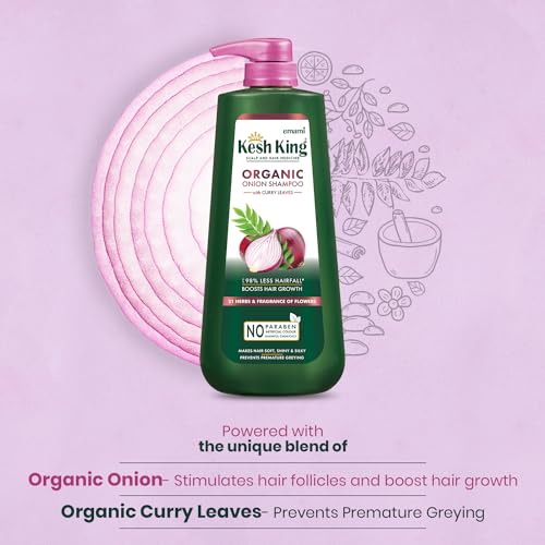 Kesh King Organic Onion Shampoo With Curry Leaves Reduces Hair Fall Upto 98%,Boosts Hair Growth&Keeps Hair Smooth Upto 48Hrs|Repairs Dry&Damaged Hair|Makes Hair Silky&Bouncy - 600Ml,625 Grams - Image 3