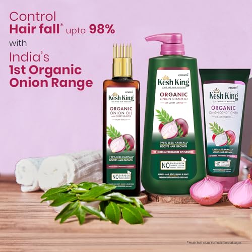 Kesh King Organic Onion Shampoo With Curry Leaves Reduces Hair Fall Upto 98%,Boosts Hair Growth&Keeps Hair Smooth Upto 48Hrs|Repairs Dry&Damaged Hair|Makes Hair Silky&Bouncy - 600Ml,625 Grams - Image 5