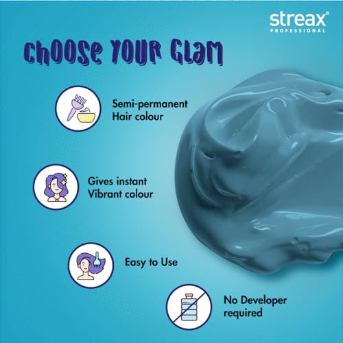 Streax Professional Streax Mystic Blue Highlights (Blue), 100 Grams - Image 2