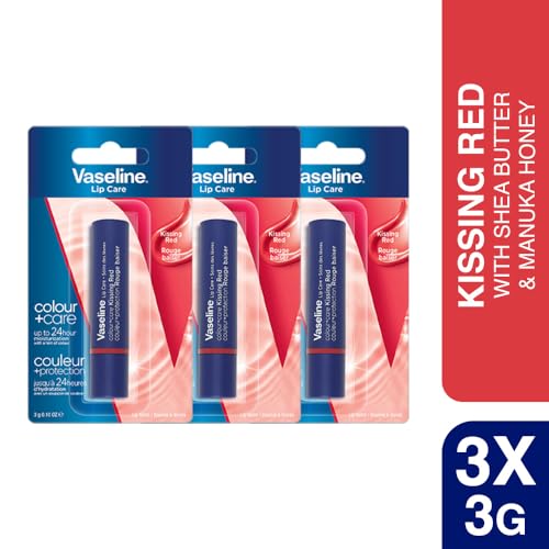 Vaseline Colour+Care Kissing Red Tinted Lip Balm Stick 3g (Pack of 3) - Image 2
