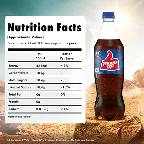Thums Up Soft Drink Pet Bottle, 750 Ml, Cola - Image 2