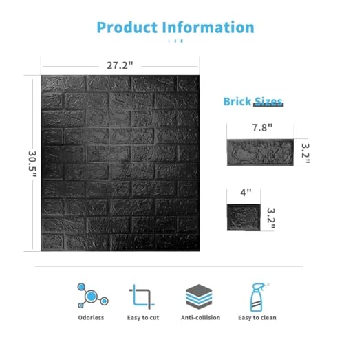POZET 3D Brick Wallpaper PE