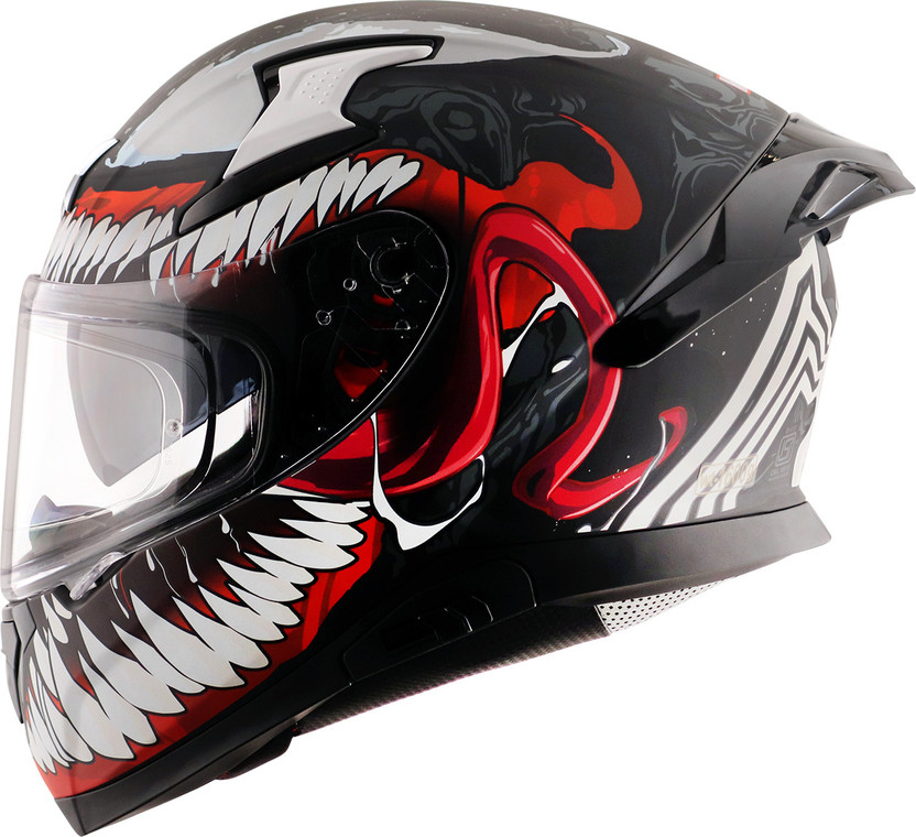 Axor Apex Marvel Venom Motorbike Helmet (Dull Black Red)