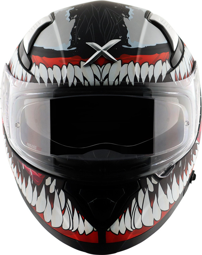 Axor Apex Marvel Venom Motorbike Helmet (Dull Black Red) - Image 5