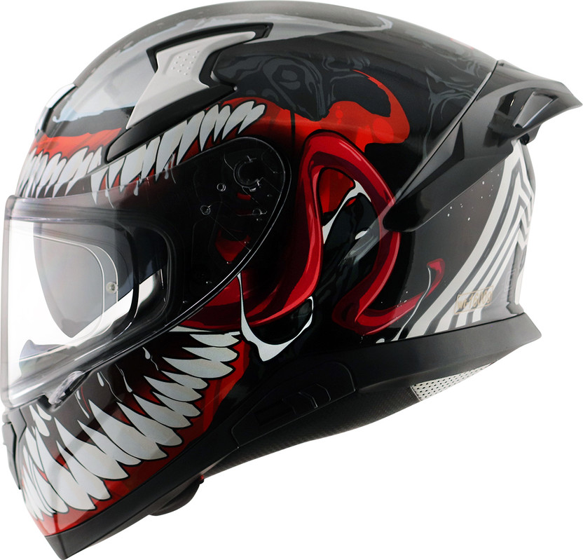 Axor Apex Marvel Venom Motorbike Helmet (Dull Black Red) - Image 9
