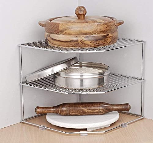 Stainless Steel 2-Tier Corner Storage