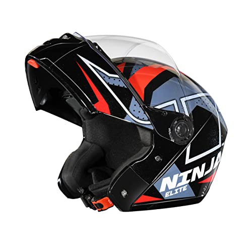 STUDDS Ninja Elite Super D6 FLIP-UP Full FACE Helmet N2 Black-XL - Image 3