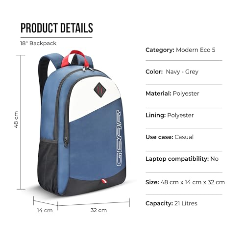 Gear 14 cms Blue Casual Backpack (MDBKPECO50504) - Image 4