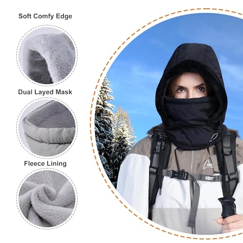 Winter Hooded Scarf | Fleece-Lined