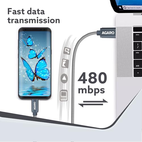 AGARO Blaze Type C to Lightning Nylon Braided cable 1M - Image 4