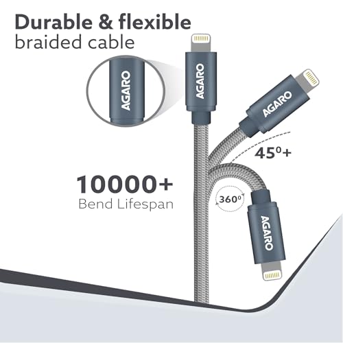 AGARO Blaze Type C to Lightning Nylon Braided cable 1M - Image 5