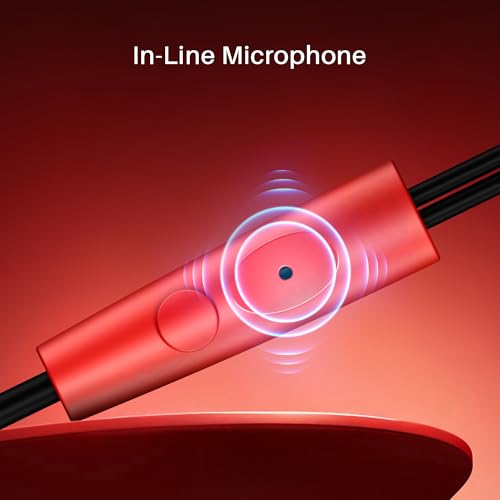 Boat Bassheads 95 Wired in Ear Phones,10Mm Drivers,Signature Sound,in-Line Microphone,Integrated Controls,Snug Fit,Lightweight,Voice Assistant,120Cm Cable & 3.5mm Jack (Raging Red) - Image 4